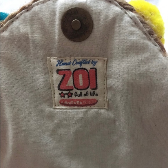 Cute Straw Clutch With Colorful Pom Poms - Picture 3 of 4